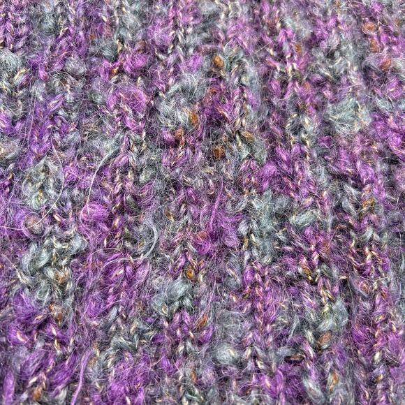 Handmade Purple Mohair knit sweater size M - Picture 3 of 5